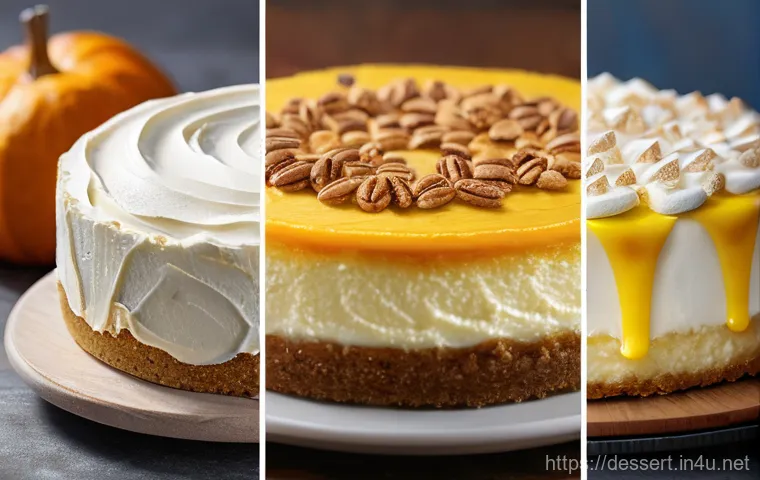 크림치즈 케이크 - Here are three detailed image prompts in English, inspired by the provided text about autumn cream c...